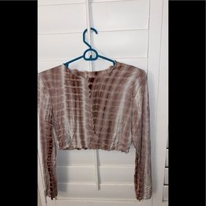 shein light brown tie dye top